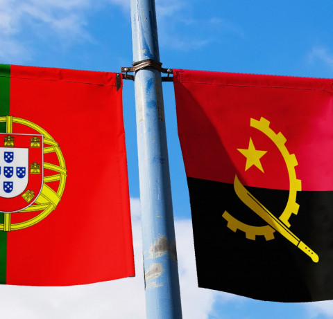 Bandeiras de Portugal e Angola